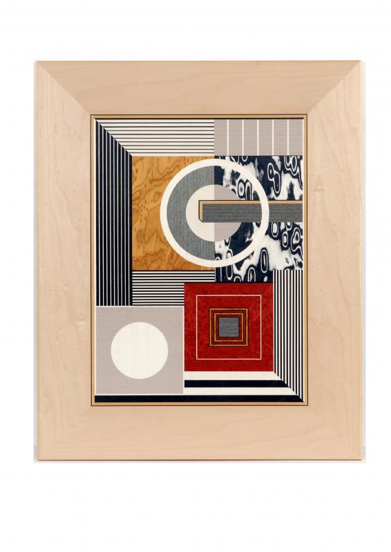 Marquetry wall panel - Parallels II by Christine Meyer-Eaglestone