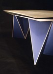 Blue dining table by Suzanne Hodgson
